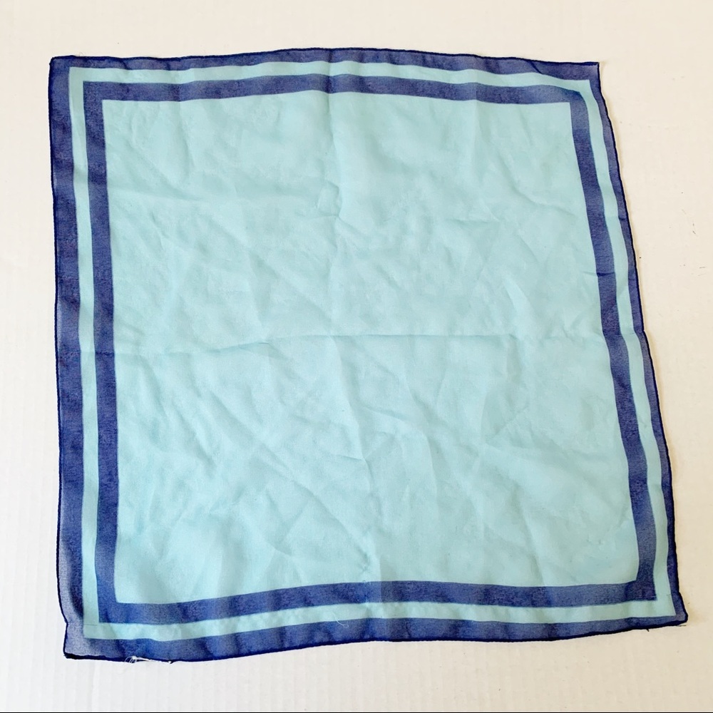 5/$25 Sheer square blue stripe scarf - Picture 4 of 9